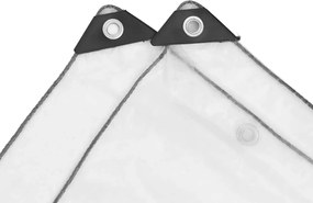 vidaXL Σαφής μουσαμάς με οπές 5x6 m πολυαιθυλένιο