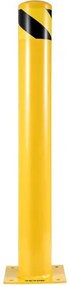 VEVOR Safety Bollard, 48 Inch Height Bollard Post, 4.5 Inch Diameter Steel Pipe Safety Bollard Post, Yellow Steel Bollard, Steel Safety Bollard with 8 Anchor Bolts, Perfect for Traffic-Sensitive Area