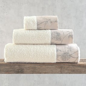 Πετσέτες Aurora (Σετ 3τμχ) Ecru-Beige Ρυθμός Towels Set 70x140cm 100% Πενιέ Βαμβάκι