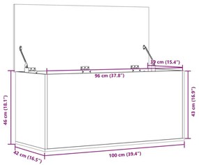 Κουτί Αποθήκευσης Καφέ δρυς 100x42x46 εκ. Επεξεργασμένο Ξύλο - Καφέ