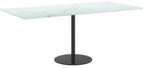 vidaXL Επιφάνεια Τραπεζιού Λευκή 100x50εκ 6χιλ Ψημ. Γυαλί Μαρμ. Σχέδιο