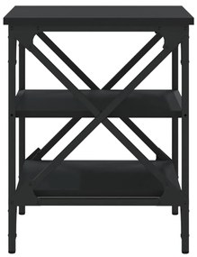 Βοηθητικό Τραπέζι Μαύρο 40x42x50 εκ. από Επεξεργασμένο Ξύλο - Μαύρο