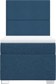 vidaXL Κρεβάτι Boxspring με Στρώμα Μπλε 100 x 200 εκ. Υφασμάτινο