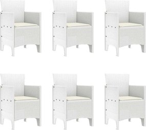 vidaXL Σέτ φαγητού για κήπο 7 pcs Λευκό Πολυπροπυλένιο