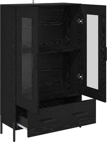 vidaXL Highboard CORONA Μαύρη Οξυά 69,5 x 31 x 115 εκ.