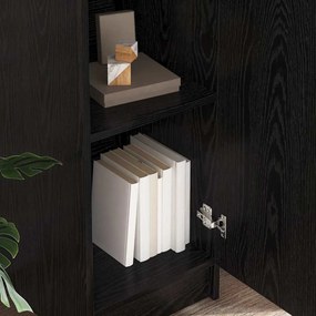 vidaXL Highboard Μαύρη Οξυά 35 x 39 x 168 εκ.