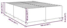 Σκελετός Κρεβατιού Χωρίς Στρώμα Μαύρο 160x200 εκ.Υφασμάτινο - Μαύρο