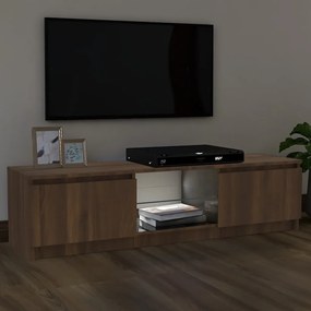 vidaXL Έπιπλο Τηλεόρασης με LED Καφέ Δρυς 120x30x36 εκ.
