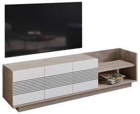 Έπιπλο τηλεόρασης Yubo pakoworld λευκό-φυσικό 167,6x35x43εκ Model: 120-000359