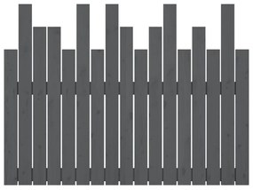 vidaXL Κεφαλάρι Τοίχου Γκρι 108x3x80 εκ. από Μασίφ Ξύλο Πεύκου
