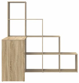 vidaXL Γωνιακό γραφείο με ράφι Sonoma Δρυς 101.5 x 149.5 x 149.5 εκ.