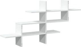 vidaXL Ράφι Τοίχου Λευκό 124,5x18x60,5 εκ. από Επεξεργασμένο Ξύλο