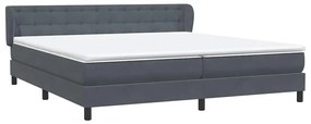 vidaXL Box Spring Κρεβάτι με στρώματα Σκούρο γκρι 200x210 cm Βελούδινο