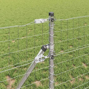 vidaXL Εξωτερικό Ευρωπαϊκό Φράχτη Στήριξης 25 x 0,4 m Ασημί Δίχτυ