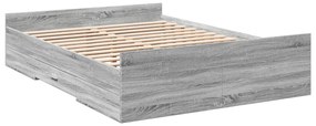 vidaXL Πλαίσιο Κρεβατιού με συρτάρια Γκρι sonoma 120x200εκ. Επεξ. Ξύλο