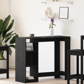 vidaXL Τραπέζι Μπαρ με Ράφι Μαύρη Δρυς 102,5x46x103,5 εκ Κατασκευασμένο Ξύλο