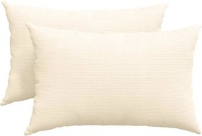 VidaXL Μαξιλάρι Καναπέ 2 pcs Κρεμ 60 x 40 cm Υφασμάτινο Κορντουρά