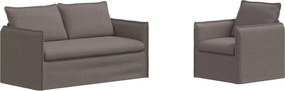 vidaXL Καναπές 140cm 2 pcs Taupe Μέταλλο