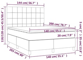 Κρεβάτι Boxspring με Στρώμα Κρεμ 140x200 εκ. Υφασμάτινο - Κρεμ