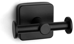 Άγκιστρο Μπάνιου Διπλό Quattro 4222 55 9x5,5x6cm Black Karag Stainless Steel