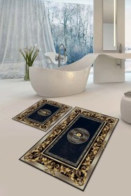 Σετ 2 τεμαχίων πατάκια μπάνιου με αντιολισθητική βάση Λευκό 60x100x6 cm