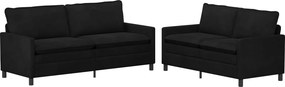 vidaXL Σετ Καναπέ 2 pcs Μαύρο Βελούδο