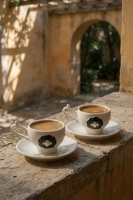 Stewehome Σετ πορσελάνιων φλιτζανιών καφέ για 2 άτομα λευκό Λευκό