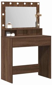 vidaXL Τραπέζι Μακιγιάζ Καφέ δρυς 79 x 41 x 135 cm Επεξεργασμένο ξύλο