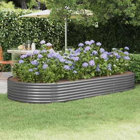 vidaXL Ζαρντινιέρα Γκρι 296x140x36 εκ. Γαλβανισμένος χάλυβας