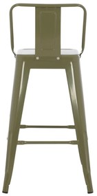 Σκαμπό μπαρ μεσαίου ύψους μεταλλικό Melita-Pro dark olive green 43x43x88Υ εκ.