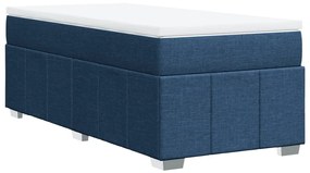 Κρεβάτι Boxspring με Στρώμα Μπλε 100 x 200 εκ. Υφασμάτινο - Μπλε