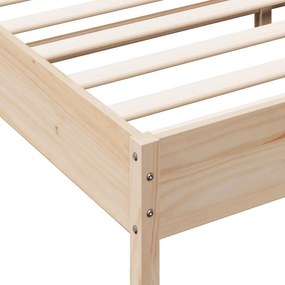 vidaXL Bed Frame Φυσικό 120 x 190 cm Solid pine wood, Plywood