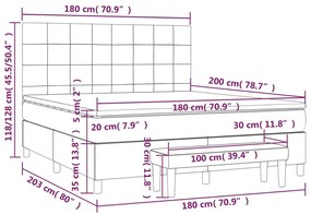 Κρεβάτι Boxspring με Στρώμα Μαύρο 180x200 εκ. Υφασμάτινο - Μαύρο