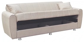 ELVA LIGHT BROWN ΥΦΑΣΜΑ 3ΘΕΣΙΟΣ ΚΑΝΑΠΕΣ/ΚΡΕΒΑΤΙ ΜΕ ΑΠΟΘ.ΧΩΡΟ