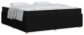 vidaXL Σκελετός κρεβατιού με στρώμα Μαύρο 200 x 200 cm ύφασμα