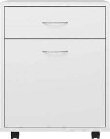 vidaXL Ντουλάπι Τροχήλατο Λευκό 45 x 38 x 54 εκ. από Επεξ. Ξύλο