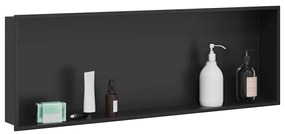 vidaXL Νίτσα Μπάνιου Μαύρο 90 x 30 x 9.5 εκ. Ανοξείδωτο ατσάλι