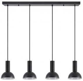Κρεμαστό Φωτιστικό Οροφής 4xE27 Καμπάνες Adept Tube Homelighting 77-8560 Μαύρο