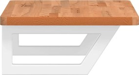 vidaXL Ράφι Νιπτήρα Τοίχου από Ατσάλι / Μασίφ Ξύλο Οξιάς
