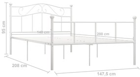 Πλαίσιο Κρεβατιού Λευκό 140 x 200 εκ. Μεταλλικό - Λευκό