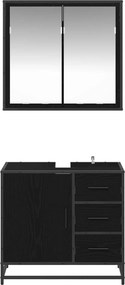 vidaXL Σετ Επίπλων Μπάνιου 2 pcs Μαύρη δρυς Επεξεργασμένο ξύλο