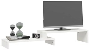 vidaXL Βάση Οθόνης Λευκή (52-101)x22x14 εκ. από Μασίφ Ξύλο Πεύκου