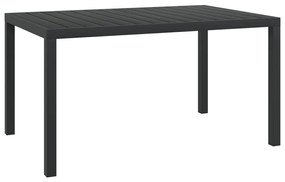 Τραπέζι Κήπου Μαύρο 150 x 90 x 74 εκ. από Αλουμίνιο / WPC - Μαύρο