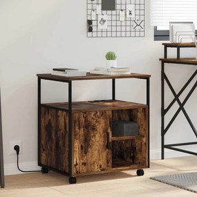 Ντουλάπα με Σταθμό Φόρτισης Καπνιστό Δρύς 61 x 46 x 67 εκ.