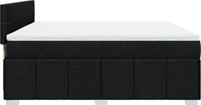vidaXL Κρεβάτι Boxspring με Στρώμα Μαύρο 180x200 εκ. Υφασμάτινο
