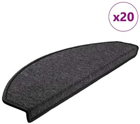 vidaXL Πατάκια Σκαλοπάτια 20 τεμ. Ανθρακί 65x24x4 εκ. Ημίστρογγυλά Μεγάλα