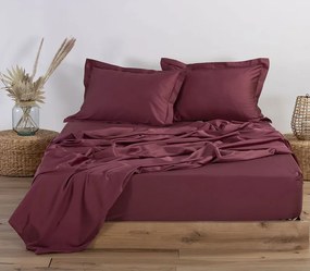 Σεντόνι Υπέρδιπλο Βαμβακοσατέν Elements Bordo 240x270 - Nef-Nef Homeware