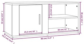 Έπιπλα Τηλεόρασης 2 τεμ. Γκρι Sonoma 80x31,5x36 εκ. Επεξ. Ξύλο - Γκρι