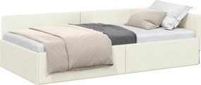 vidaXL Κρεβάτι Γωνίας Κρεμ 90 x 200 cm Βελούδο