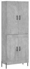 vidaXL Ντουλάπι Γκρι Σκυροδέματος 69,5x34x180 εκ. Επεξεργασμένο Ξύλο